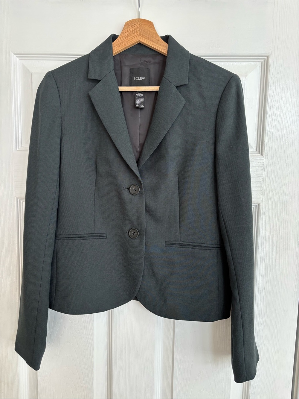 J. Crew Schoolboy 100% Wool Welt Pocket Charcoal Grey Blazer Jacket, Size 2